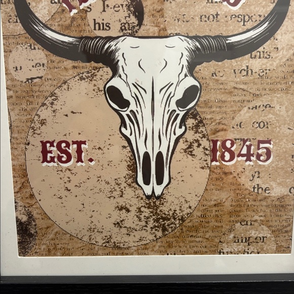 Texas Proud Longhorn Skull Art Print ..Wall or Shelf Picture - New - Picture 5 of 5